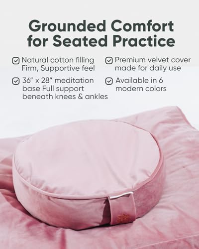 Image of Mindful & Modern Zabuton Meditation Mat - Cotton Filled Yoga and Meditation Pad - Zabuton Meditation Cushion for Kneeling and Sitting Support - Large Rectangular Sitting Floor Pillow for Bench or Zafu