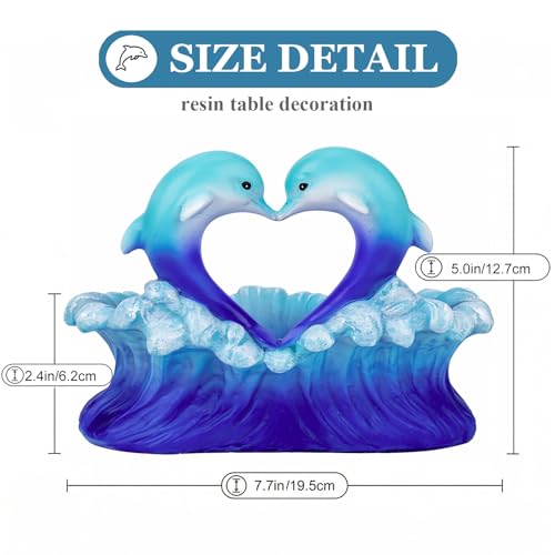 Estatua de delfín con diseño de corazón miniatura 2