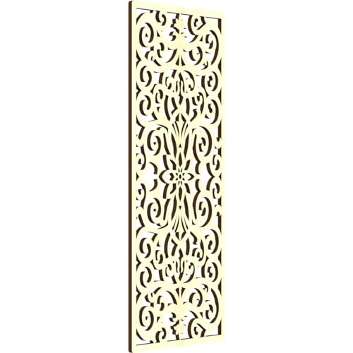 Image of Buel Decorative Pierced Fretwork Wood Wall Panels, 13 3 /8 inchW x 34 3 /8 inchH x 3 /8 inchT, Alder