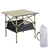 Mesa de Camping Plegable portátil | Mesa Enrollable para Exteriores con Bolsa de Almacenamiento de Malla - Mesa portátil de Picnic con Bolsa de Transporte fácil para Senderismo, Uso en