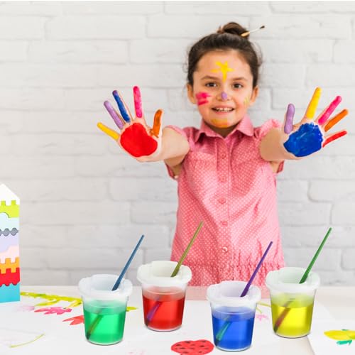 24 Packs No Spill Paint Cups with Lids for Painting Activities Reusable Spill Proof Paint Cups for Home Arts Crafts Supplies by Limbeuuu - Image 4