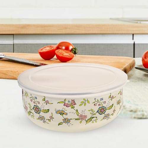 Juego de 5 tazones de esmalte con tapas para cocina miniatura 6