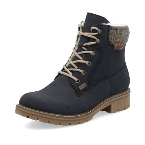RiekerTEX Y9118 bottines à lacets imperméables chaussure hiver chaude femme