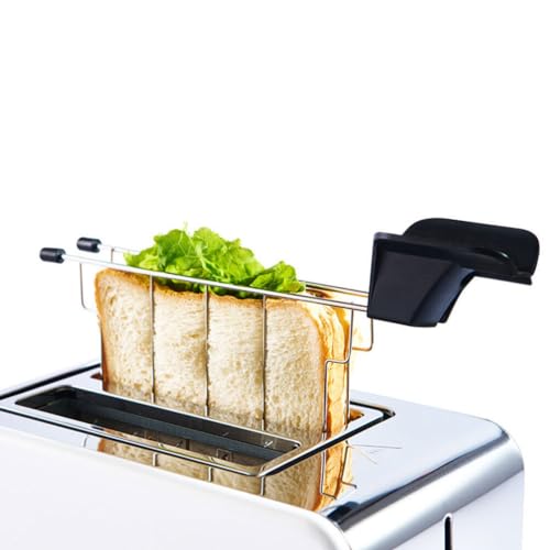 Kichvoe 2 peças Rack de aquecimento de torradeira de aço inoxidável para sanduíches de pão para torr