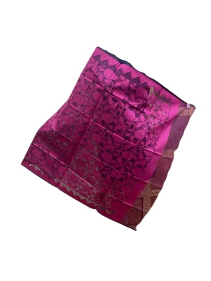 Traditional net silk self design handloom woven dupatta-image-43