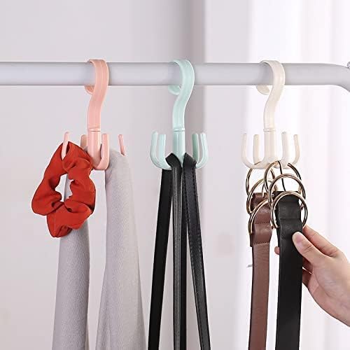 Image of Mechdel 8 PCS 360 Degree Rotatable Hook Closet Hanging Organizer Hangers, 360 Degree Rotating Closet Clothes Hangers with 4 Claws (Multicolor)