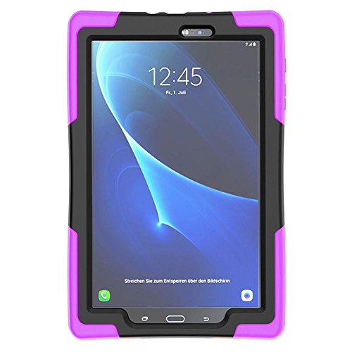 Kiq Galaxy Tab A 8.0 2015 T350 Case, Full-Body Shockproof Military Heavy Duty Case Cover Screen Protector Stand Samsung Galaxy Tab A 8.0 Sm-T350 Sm-T355 (2015) (Armor Hot Pink) #TOP3