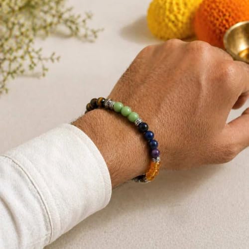 Image of Beaded Bracelet for Men & Women | Stretchable Handmade Prayer Meditation Yoga Wrist Bracelet | Stylish Everyday Wear | Free Size