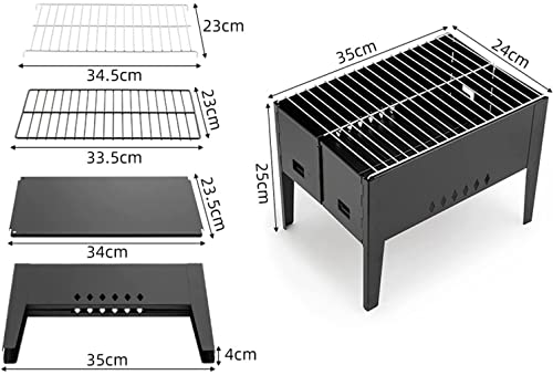 Przenośny grill na węgiel drzewny ze stali nierdzewnej, kompaktowy grill stołowy, na kemping, piknik, patio i do gotowania w ogrodzie