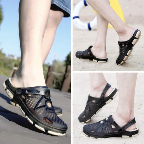beister Mens Clogs Non Slip Water Shoes with Adjustable Strap, Lightweight Slip on Mules Garden Kitchen Outdoor Beach Yard Pool Shower Summer Sandals Slippers4