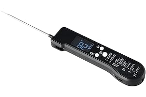 Meat Thermometer, Instant-Read Grill Thermometer with Ultra-Fast Speed Sensor, Backlit Display and Convenient Cal