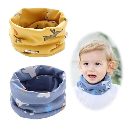 BEPSYOM 2 Pcs Braga Cuello Niño y Niña, Bufanda Invierno para Bebés, Braga Cuello Infantil con Diseño Divertido (Amarillo y Azul) | Ya disponible en tu tienda friki favorita! En mundofriki.es!