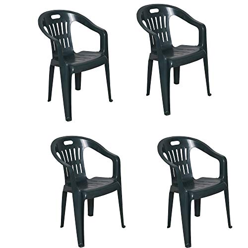 Dmora - Chaise d'extérieur Velletri, Sièges de jardin, Chaise pour table à manger, Fauteuil d'extérieur, 100% Made in Italy, 56x57h80 cm, Vert