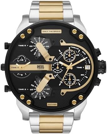 Diesel Mr. Daddy 2.0 Men's Dial Stainless Steel Band Watch - Analog Display, Japanese Quartz Movement