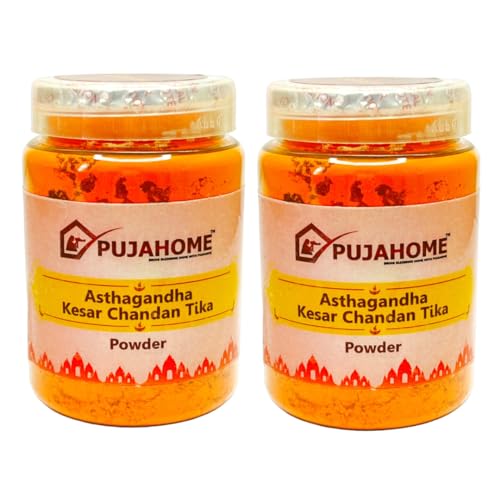 Image of Asthagandha Kesar Chandan Tika Powder Chandan Powder for Religious Pooja and Tilak 100 Gram X 2 Box
