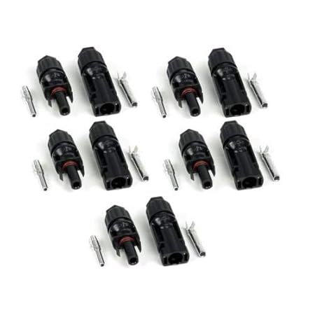 River Fox MC4 Connectors for Solar Panels (Black) 5 Pairs