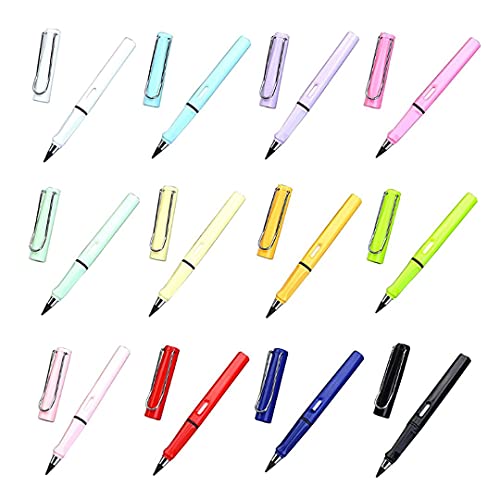 Inkless Pencils Eternal Pencil Portable & Reusable Unlimited Writing Perpetual Erasable Pencil No Ink Pen With Eraser & Replaceable Graphite Pen Professiomal Drawing Pen (Red) #TOP6