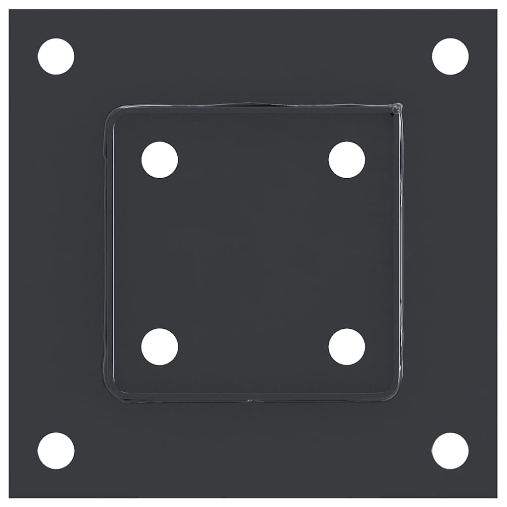 Pfostenträger Quadrat 91x91 mm Pulverbeschichteter Stahl 12 Stk. Anthrazit für Zaunpfosten, Terrasse, Garten, Holzzaun, Metall, Einbetonieren, Montage, Befestigung, Stütze