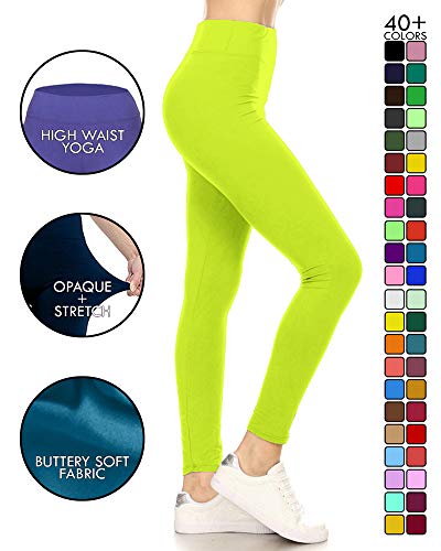 Image of Leggings Depot High Waisted Leggings for Women Buttery Smooth & Soft Women's Solid Yoga - Reg, Plus, 1X3X, 3X5X