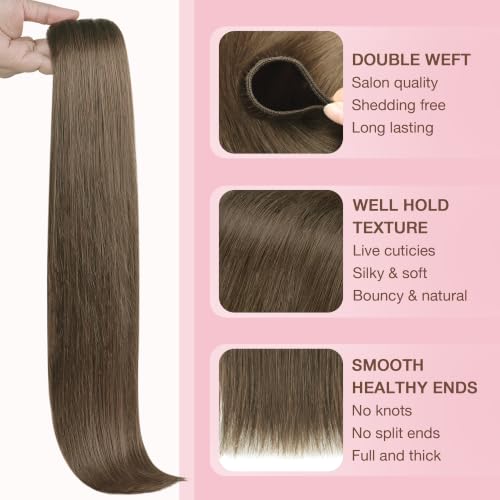 Image of GOO GOO Sew In Hair Extensions Real Human Hair Thick, Add Volume 18In 100g