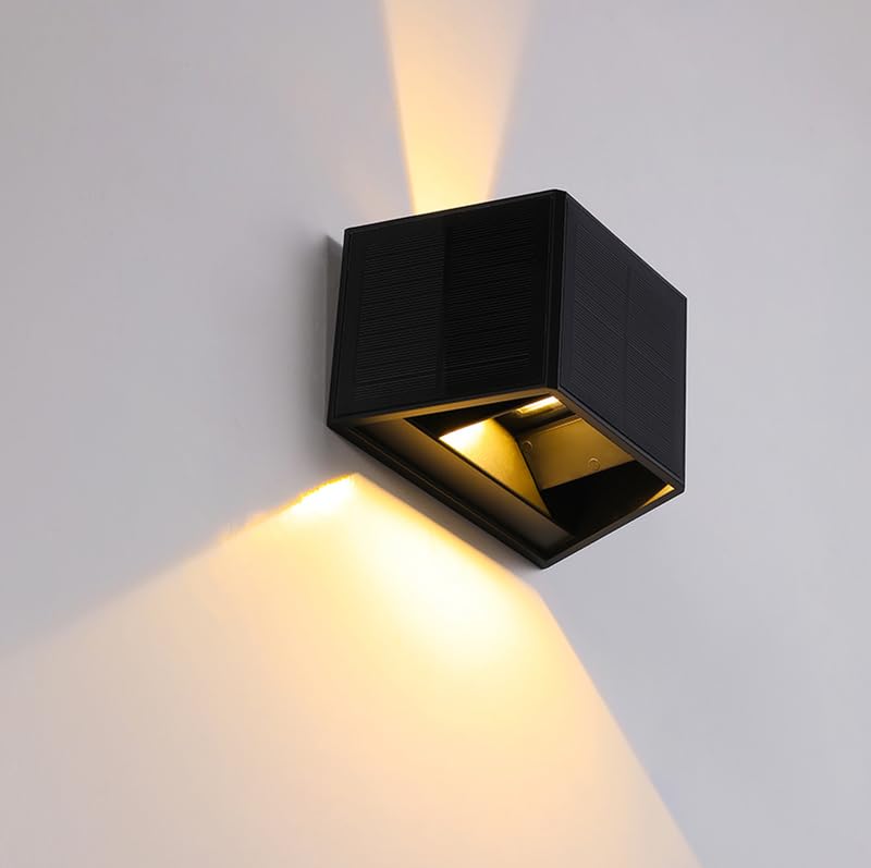Clite Solar-Powered Wall Light, 5 Heads, 350 Lumens, 3000K, 9-11 Hours Runtime, IP54 Waterproof, Black, EASY INSTALLATION