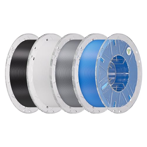 Image of Creality Hyper PLA Filament Bundle 4KG, RFID 3D Printer Filament PLA 1.75mm for High Speed 30-600mm /s, Support CFS, Fits for Most 3D Printers (Black&White&Grey&Blue)