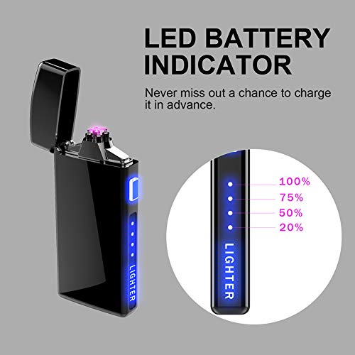 Encendedor eléctrico plasma recargable dual con indicador LED miniatura 3