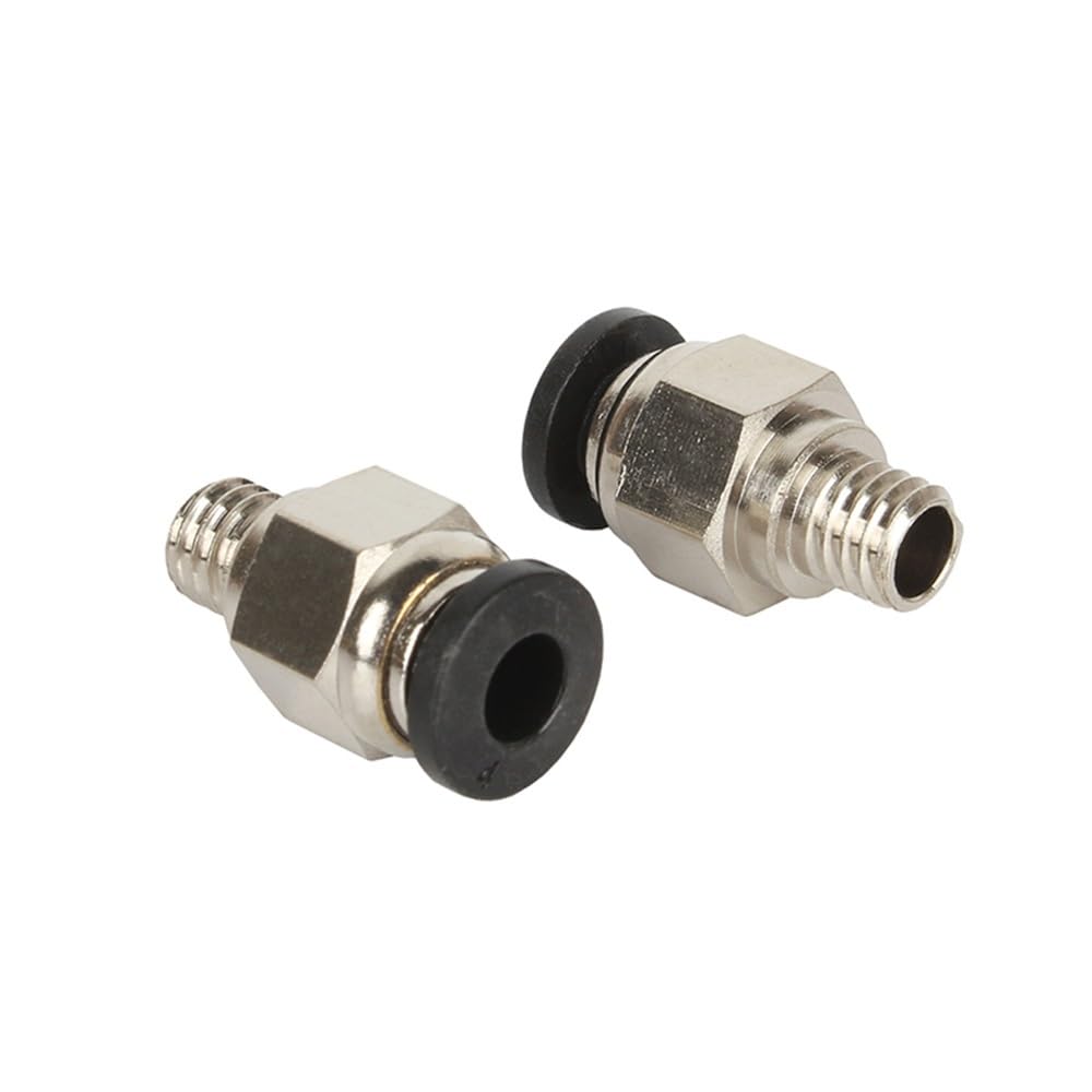 Gaojudaf Black 3D Printer Tube Connector Pc4-01 B0wden Quick Coupler, 1.75/3Mm Pipe Pneumatic Connectors Fittings, Ptfe Tube M10 Jointer For 3D Printers Parts 2Pcs(Black)