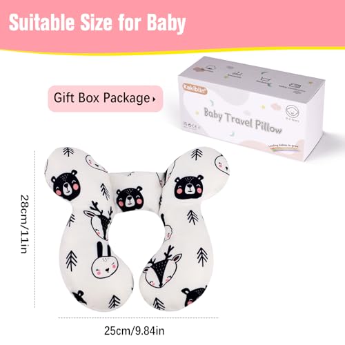 Image of KAKIBLIN Baby Neck Pillow, Upgraded Baby Support Pillow,Babies Head Pillow,Neck Support Pillow for for Car Seat, Stroller, Pushchair,Travel (Bear)