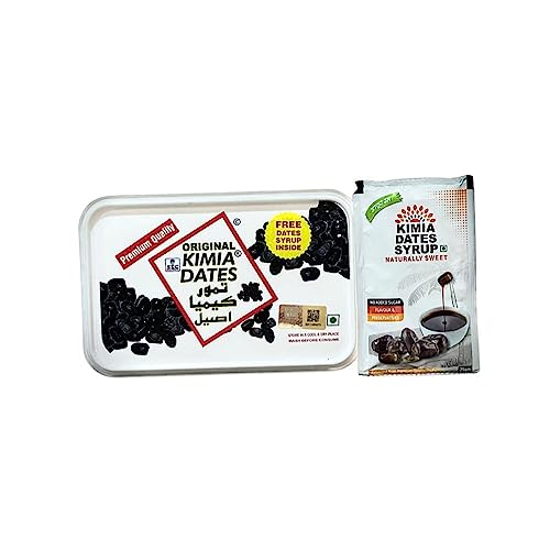 Image of Kimia Dates Original Khajur Kimia Mazafati Dates Soft Dates Fresh Juicy Dates Kimia Box 400G With Free Dates Syrup (400x24 = 9600gm (Pack of 24))