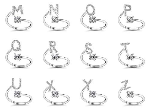 Jeweful 12pcs Adjustable Rings for Women CZ Personality Charm Ring Simple Open Rings Set Stackable Thumb Ring Jewelry