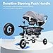 Kids Tricycle,Tandem Trike Tandem Tricycle with Double Seat and Canopy, Anti-Rollover Rubber Wheel Double Baby Stroller Daycare Trike Toy for Boy and Girl Gifts,Preschool Playground Equipment Grey