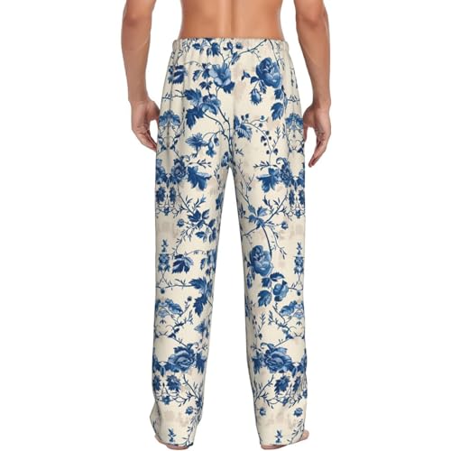 Vintage Toile de Jouy Floral Men's Pajama Pants Comfort Lightweight PJ Bottoms Lounge Pants Sleepwear for Mens Gifts3