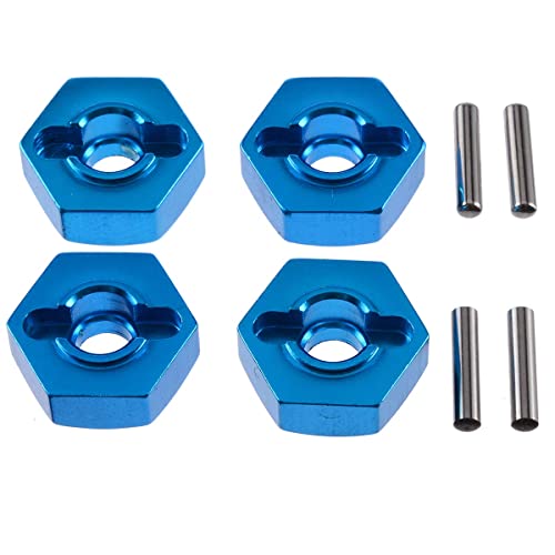 DollaTek Adaptador hexagonal de rueda, 4 piezas de metal de 7 mm a 12 mm Adaptador de cubo hexagonal de rueda para piezas de repuesto RC Piezas de actualización de coches RC