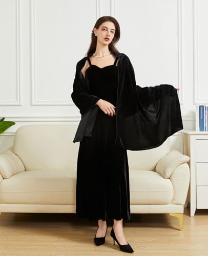 Women's Velvet Shawl and Wrap for Wedding Bridal Bridesmaid Outwear Evening Party Prom Dress Accessories Scarf3