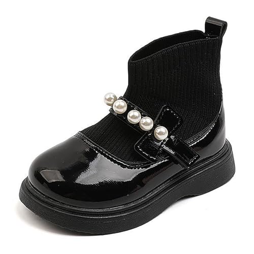 IWIHMIV Ankle Boots for Girls Toddler Winter Shoes Toddler Girls Sock Ankle Boots Little Kid Fall Booties Leather Comfort Shoes