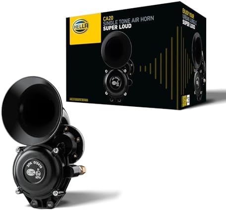 Hella 013410011 12/24V Air 1-Tone BX Horn Kit for Passenger Car (Black).