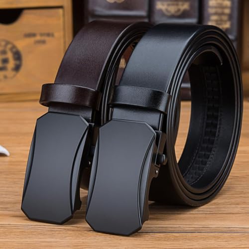 Men's Belt, Automatic Buckle Cowhide Lengthened Genuine Vintage Formal Men's Belt, Suitable for Casual Business Gift4