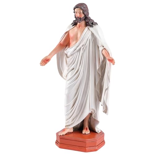 Estatua Resurrección de Cristo Católica 8 pulg Resina Pintada