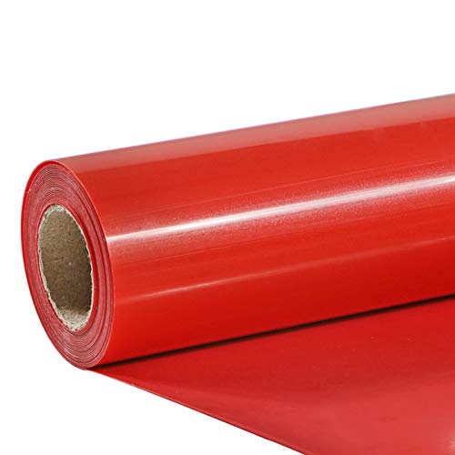 TUMIYA Red Heat Transfer Vinyl HTV Rolls, 12' x 8ft Red Iron on Vinyl...