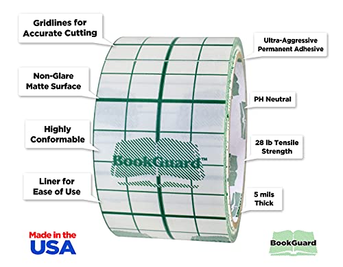 Bookguard 2" Vinyl Archival Bookbinding Book Repair Clear Tape #TOP1