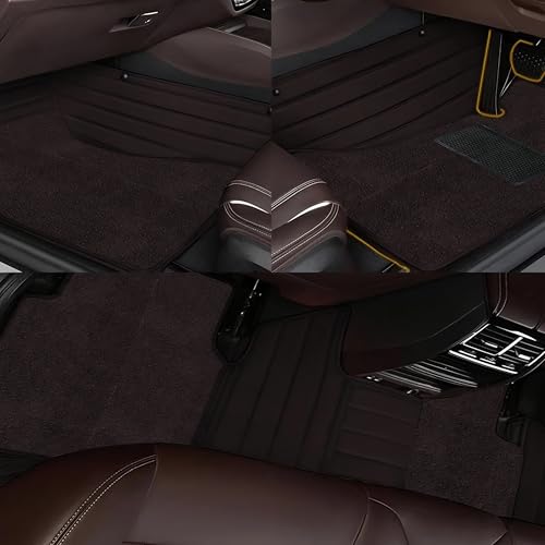 Image of CHIRON Premium 10D Car Floor Mat for e6 Custom Fitted, Luxury Car Foot Mats Compatible with BYD e6, Set of 3 Pcs, 100% Waterproof and Washable, Classic Coffee