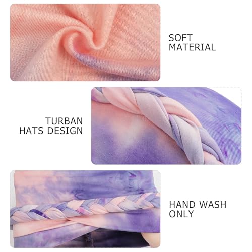 Image of DRESHOW Turban Pre-Tied Twisted Hat Thread African Head Wraps for Black Women Chemo Cancer Cap Braid Hair Cover