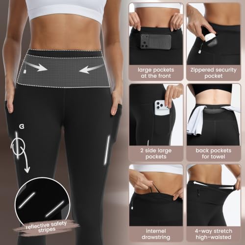 Image of Running Leggings for Women High Waisted Compression Pants for Yoga Workout