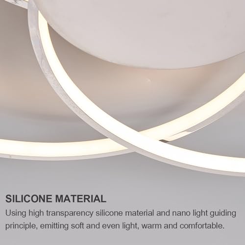 Plafonnier LED moderne 60W 90W chromé à 3 anneaux avec télécommande - 6