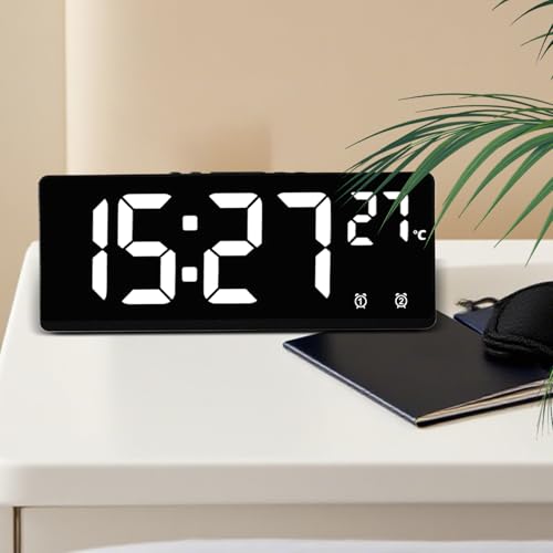 Réveil numérique à commande vocale compact pour table de chevet et bureau - 7