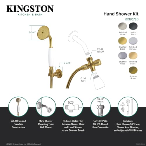 Kit de ducha de mano Victorian Kingston Brass KX1057SD miniatura 3
