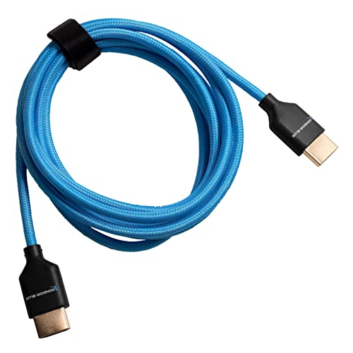 Image of KONDOR BLUE | 7' Full HDMI 2.0 Straight Braided Cable | Type A Male to Male, 4K 60Hz 18Gbps, HDR, 3D, Reinforced | for On-Camera Monitors & Recorders | Blue