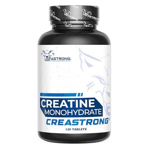 Creatine Monohydrate Creastrong Vitastrong Vegan, Pure Creatine 3000Mg/Dose, Pre Workout, Intra And Post Workout, 120 Creatine Tablets, Alternative To