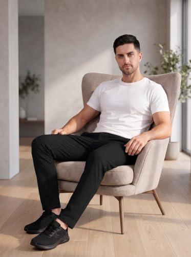 Image of SaintX Men's 4-Way Stretchable Athleisure Pants | Sweat Wicking Fabric | Slim Fit | Active - Sports Wear | Travel, Lounge & Casual Wear | Stylish Back Zipper Pocket | Available in Plus Size (ST06)
